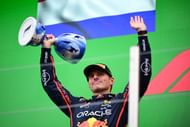 Max Verstappen celebrating his runner-up result at the 2025 F1 Grand Prix of the Netherlands - Source: Getty